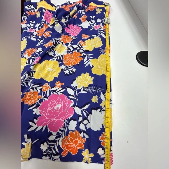 Vibrant Floral Mini Dress - Blue, Yellow, Pink, Orange - Picture 11 of 11